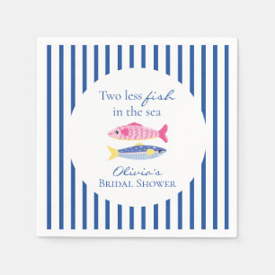 Zwei weniger Fische im Meer Küsten-Bridal-Shower Serviette