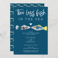 Zwei weniger Fische im Meer Paare Dusche Einladung