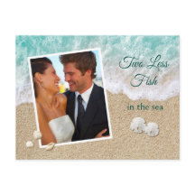 Zwei weniger Fische im Meer Save the Date Foto