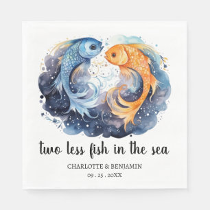 Zwei weniger Fische im Meer Strand Thema Hochzeit Serviette