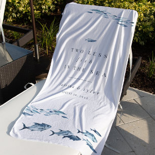 Zwei weniger Fische in der Gastgeschenk Hochzeit Strandtuch