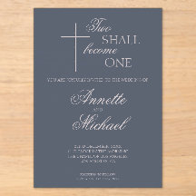 Zwei werden eins Christliche Hochzeitseinladung