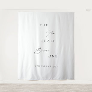 Zwei werden eins Hochzeitsbanner aus Teppichstoff Wandteppich