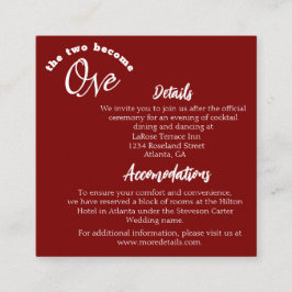 Zwei werden zu einem Burgund Begleitkarte