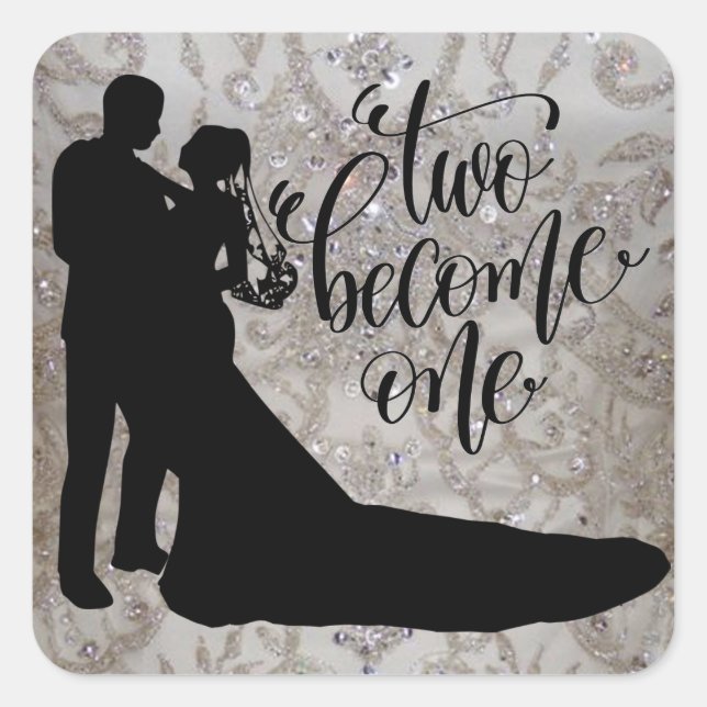 Zwei werden zu einem klassischen Rundaufkleber/Ums Quadratischer Aufkleber (Vorderseite)