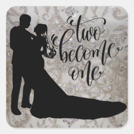 Zwei werden zu einem klassischen Rundaufkleber/Ums Quadratischer Aufkleber