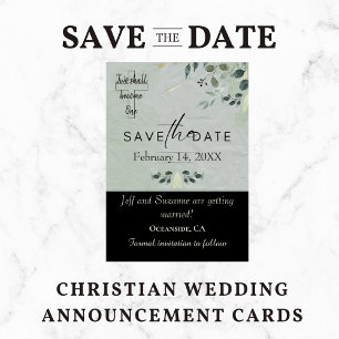 Zwei werden zu einer Christlichen blumigen Hochzei Save The Date