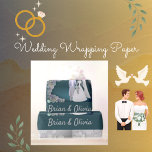 Zwei werden zur Hochzeit eines Mannes Geschenkpapier<br><div class="desc">Ein wunderschönes Blumendesign für das glückliche Paar am Hochzeitstag. Anpassen, indem Sie auf den Reiter "Personalisieren" mit ihren Namen klicken. Ersetzen Sie das Foto durch ein Bild der Braut und des Bräutigams oder behielt das beiliegende. Wenn aquamarin nicht eine ihrer Farben ist, können Sie es mit dem Register "Filter" ändern,...</div>