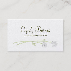 Zwei "White Roses Business Card" Visitenkarte