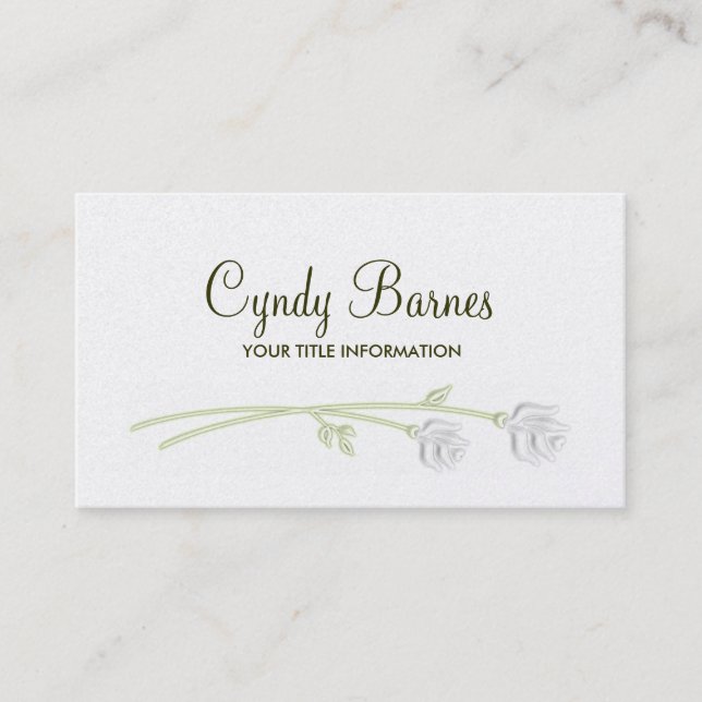 Zwei "White Roses Business Card" Visitenkarte (Vorderseite)