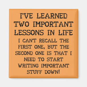 Zwei wichtige Lektionen Witziger Kühlschrankmagnet Magnet