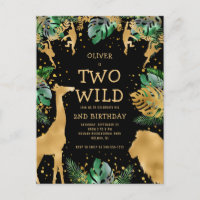 Zwei Wild 2. Geburtstag Party Green Gold Black
