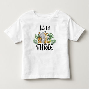 Zwei Wild 3. Geburtstag Jungle Safari Niedlich Kleinkind T-shirt