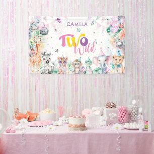Zwei wild lebende Party Tiere Safari Girl Banner
