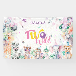 Zwei wild lebende Party Tiere Safari Girl Banner