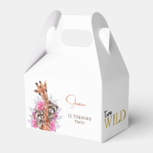 Zwei wild lebende Safari-Tiere Kindergeburtstag Pa Geschenkschachtel