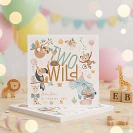 Zwei wild lebende Safari-Tiere Kindergeburtstag Pa Serviette