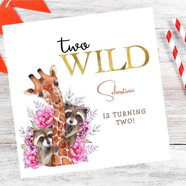 Zwei wild lebende Safari-Tiere Kindergeburtstag Pa Serviette (Von Creator hochgeladen)