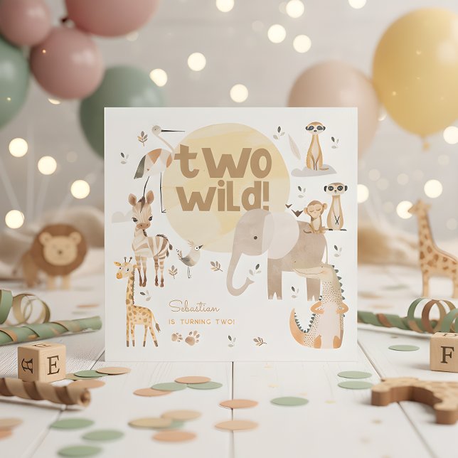 Zwei wild lebende Safari-Tiere - Kindergeburtstag Serviette (Von Creator hochgeladen)