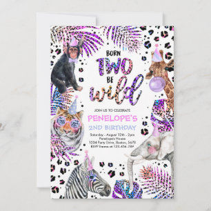 Zwei wild lebende Safari Tiere Regenbogen Cheetah  Einladung