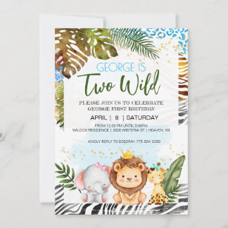 Zwei wild lebende Themen Geburtstag Einladung