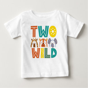 Zwei wild lebende Tiere zweite Geburtstags Baby T  Baby T-shirt