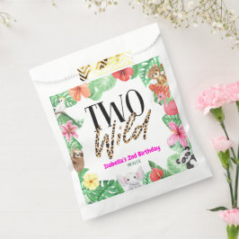 Zwei Wild Tropical Animal 2. Geburtstag Party Geschenktütchen