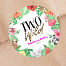 Zwei Wild Tropical Animal 2. Geburtstag Party
