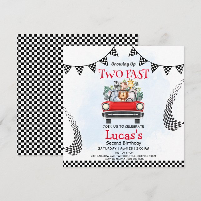 Zwei Wilddschungelwale Race 2. Geburtstag Party (Vorne/Hinten)