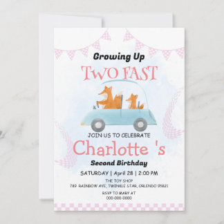 Zwei Wilddschungelwale Race 2. Geburtstag Party Einladung