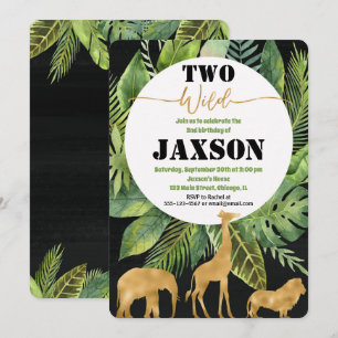 Zwei wilde Einladungen für den zweiten Geburtstag