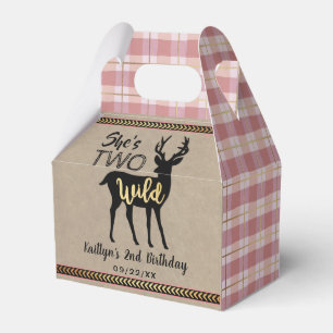 Zwei wilde Girls Woodland Deer 2. Geburtstag Geschenkschachtel