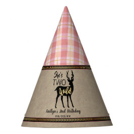 Zwei wilde Girls Woodland Deer 2. Geburtstag Partyhütchen