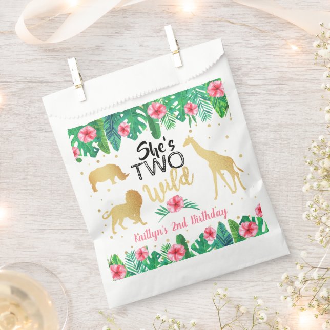 Zwei Wilde Girls Zweite Geburtstagsparty Geschenktütchen (Ausgeschnitten)