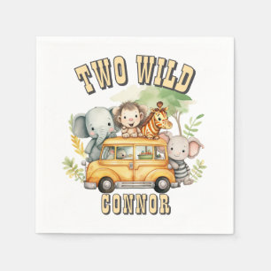 Zwei wilde Jungen Geburtstagssafari Serviette