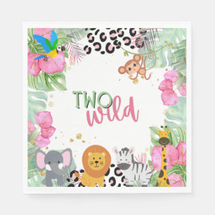 Zwei wilde Jungle Girls Papier Napkin Serviette