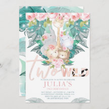 Zwei wilde Jungle Tiere zum Geburtstag Niedlich