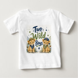 Zwei wilde Jungs Geburtstagsfeier Baby T-shirt