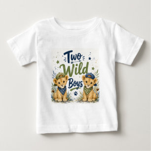 Zwei wilde Jungs Geburtstagsfeier Baby T-shirt