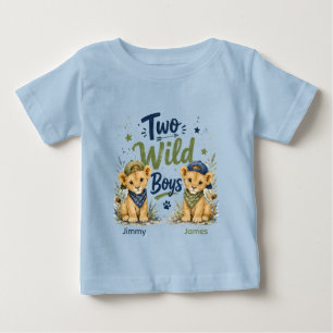 Zwei wilde Jungs Geburtstagsfeier Baby T-shirt