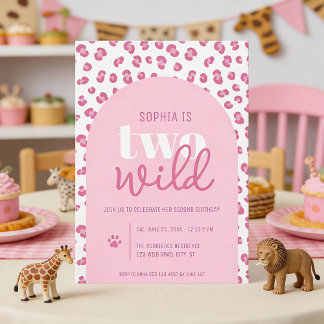 Zwei wilde Mädchen zum zweiten Geburtstag Einladun Einladung