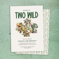 Zwei wilde Niedliche Dinosaurier 2. Geburtstag Par
