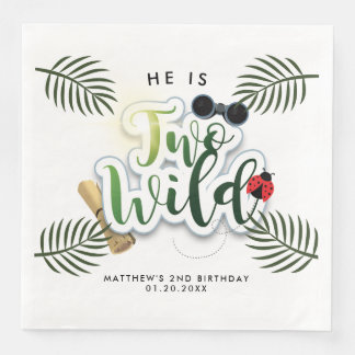 Zwei Wilde Safari Dschungel Tropischer Geburtstag Serviette