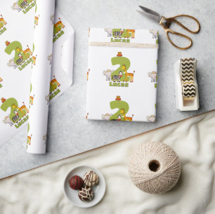 Zwei wilde Safari-Tiere 2. Geburtstag Benutzerdefi Geschenkpapier