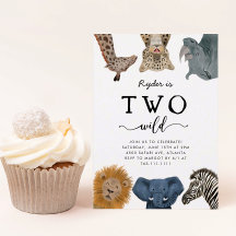 Zwei wilde Safari Tiere 2. Geburtstag