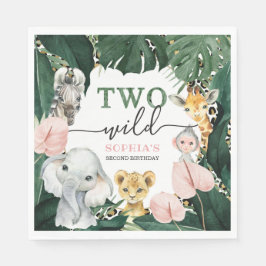 Zwei wilde Safari Tiere 2. Geburtstag Napkins Serviette