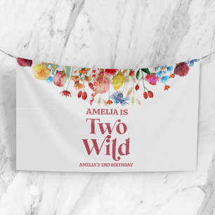 Zwei wilde Wildblume Zweites Party zum Geburtstag Banner
