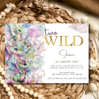 Zwei wilde Zauberdrachen Kindergeburtstag Party Einladung