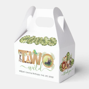 Zwei Wildtiere 2. Geburtstag Jungle Foto Geschenkschachtel