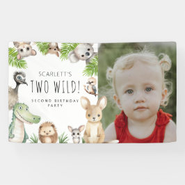 Zwei Wildtiere! Aussie Animal Birthday Party Banner